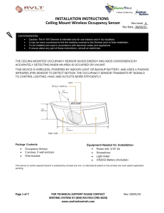 INSTALLATION INSTRUCTIONS Ceiling Mount Wireless Occupancy
