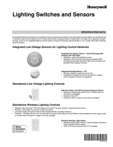 63-1387—01 - Lighting Switches and Sensors