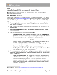 Set Up Exchange E-Mail on an Android Mobile Phone