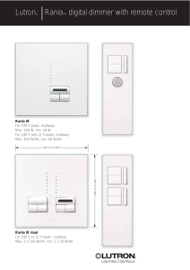 Lutron® |RaniaTM digital dimmer with remote control