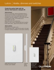 Lutron® |AbellaTM dimmers and switches