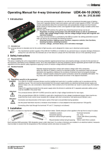Operating Manual for 4-way Universal dimmer UDK-04
