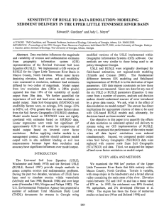 SENSITIVITY OF RUSLE TO DATA RESOLUTION: MODELING