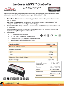 SunSaver MPPT™ Controller