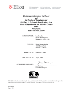 Verification of Compliance per FCC Part 15, Subpart B