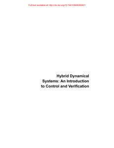 Hybrid Dynamical Systems: An Introduction to Control and Verification