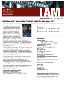 HEATING AND AIR CONDITIONING SERVICE TECHNOLOGY
