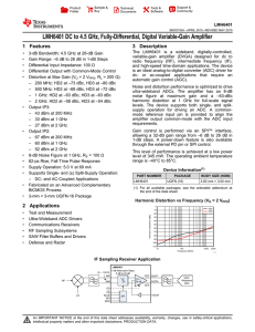 LMH6401 DC to 4.5 GHz, Fully-Differential, Digital Variable