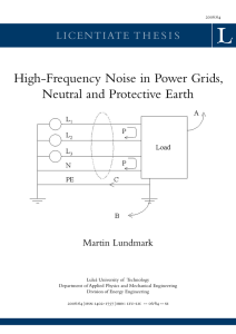 high-frequency noise in power grids, neutral and protective earth