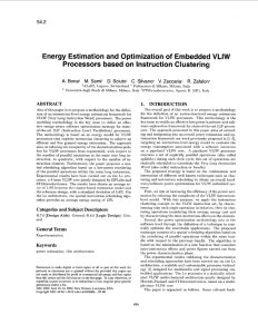 Energy estimation and optimization of embedded VLIW processors