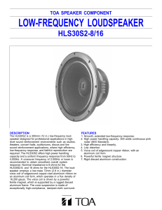 Low-Frequency Loudspeaker HLS30S2-8/16