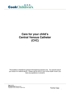 Care for your child`s Central Venous Catheter (CVC)