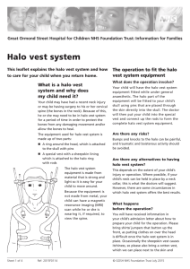 Halo vest system - Great Ormond Street Hospital