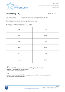 Correcting /æ/