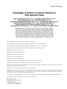 Knowledge of asthma in school teachers in nine Spanish cities