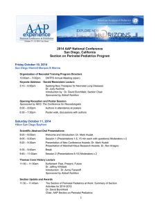 2014 AAP National Conference San Diego, California Section on