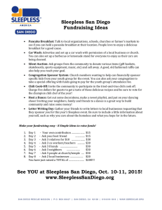 Sleepless San Diego Fundraising Ideas See YOU at Sleepless San