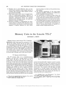 Memory Units in the Lincoln TX-2