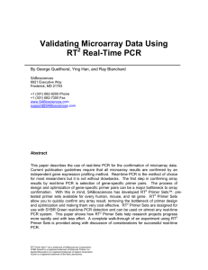 Validating Microarray Data Using RT Real-Time PCR