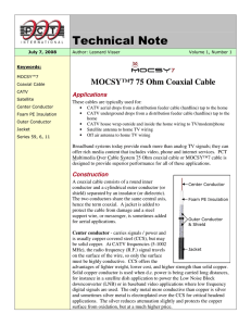 PCT Tech Note Vol1 No1: MOCSY®7 75 Ohm Coaxial Cable