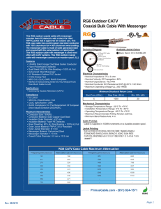 RG6 Outdoor CATV Coaxial Bulk Cable With Messenger