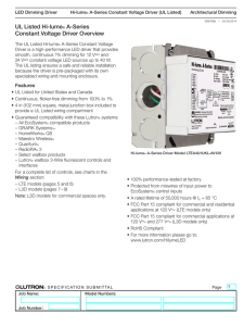 Hi-lume A-Series Constant Voltage (UL Listed) LED Dimming Driver