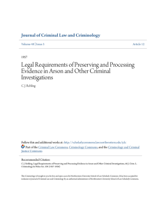 Legal Requirements of Preserving and Processing Evidence in