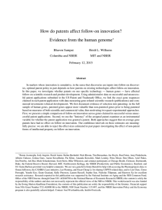 How do patents affect follow-on innovation? Evidence from the