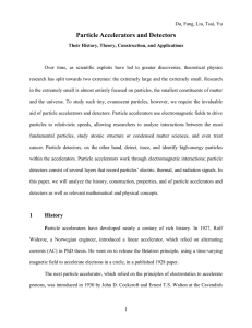 Particle Accelerators and Detectors