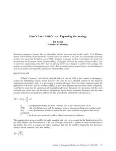 Ohm`s Law / Little`s Law