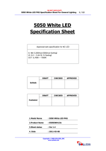 5050 White LED Specification Sheet