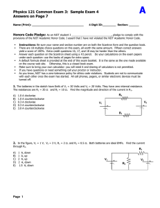 Recent sample exam (#4) for common 3