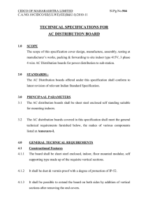 technical specifications for ac distribution board