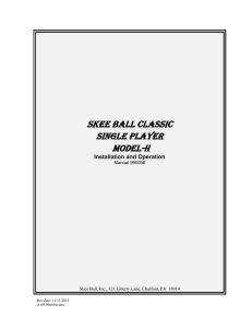 SkeeBall Model H Manual