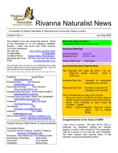 Summer 2009 edition - Rivanna Master Naturalists