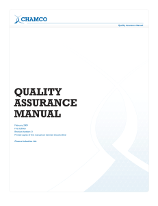 Quality Assurance Manual February 2009 First Edition Revision
