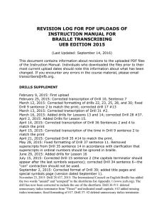 REVISION LOG FOR PDF UPLOADS OF INSTRUCTION MANUAL