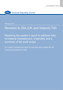 Revision to ISA (UK and Ireland) 700