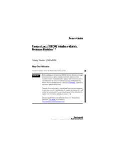 CompactLogix SERCOS Interface Module, Firmware Revision 17