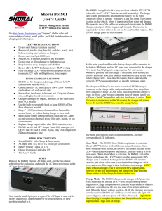 Shorai BMS01 User`s Guide