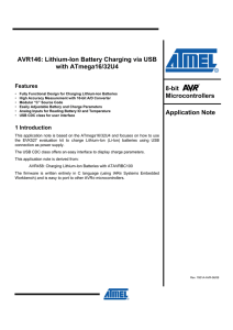 AVR458: Charging Lithium-Ion Batteries with ATAVRBC100