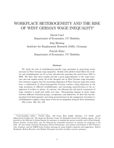 Workplace Heterogeneity and the Rise of West German Wage