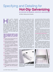 Specifying and Detailing for Hot-Dip Galvanizing