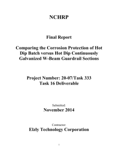 Final Report Comparing the Corrosion Protection of Hot Dip Batch