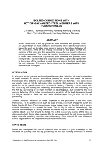 bolted connections with hot dip galvanized steel members with