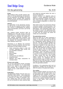 Guidance Note Hot dip galvanizing No. 8.03