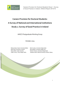 Careers Provision for Doctoral Students: A Survey of National and
