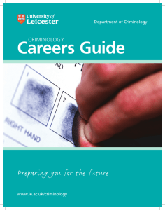 Careers Guide CRIMINOLOGY