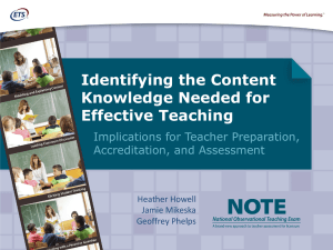 Identifying the Content Knowledge Needed for Effective Teaching