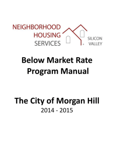 City of Morgan Hill Below Market Rate Program Manual